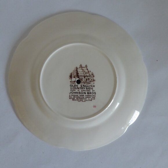 VINTAGE JOHNSON BROS OLDE ENGLISH COUNTRYSIDE 3 TIERED CHINA SERVING TRAY - Picture 7 of 16